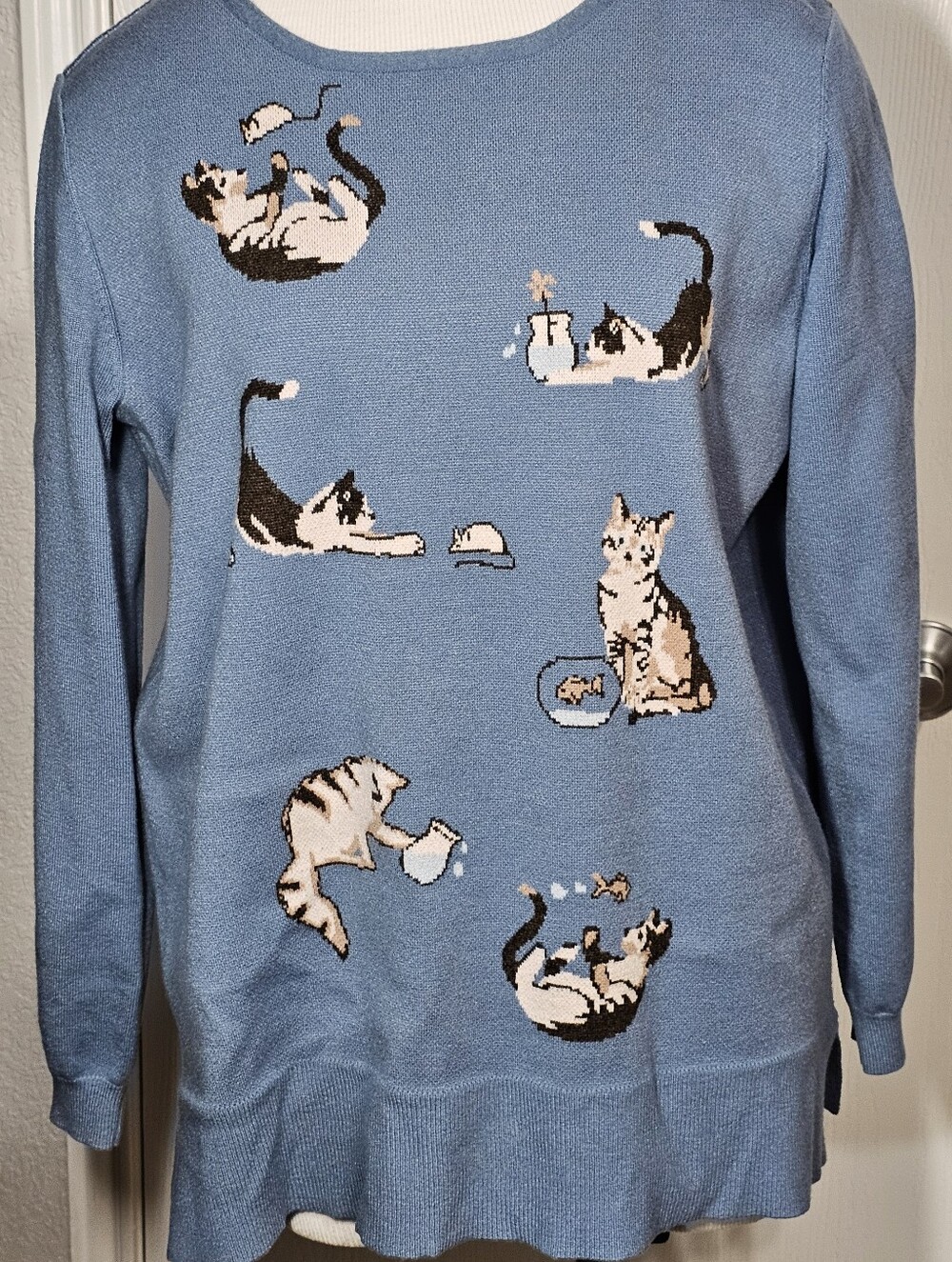Astrologie Pullover Sweater Whimsical Cats Size L
